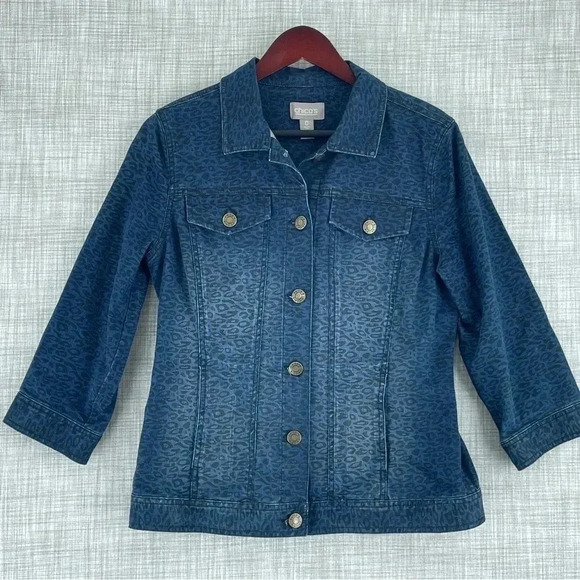Chico's Womens Size 0 (4) button up jean jacket 0312 - Picture 1 of 6